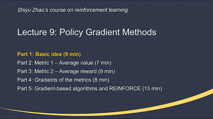 L9: Policy Gradient Methods (P1-Basic idea) —Mathematical Foundations of RL