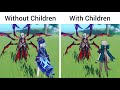 Arlecchino boss voicelines with vs without her children