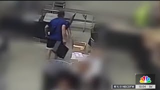 Surveillance footage shows moments when high-dollar trading cards were stolen