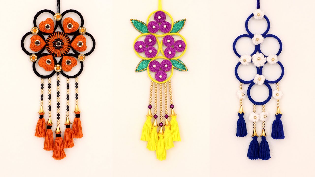 Best Out of Waste Bangles Wall Hanging Idea! Woolen Wall Hanging DIY