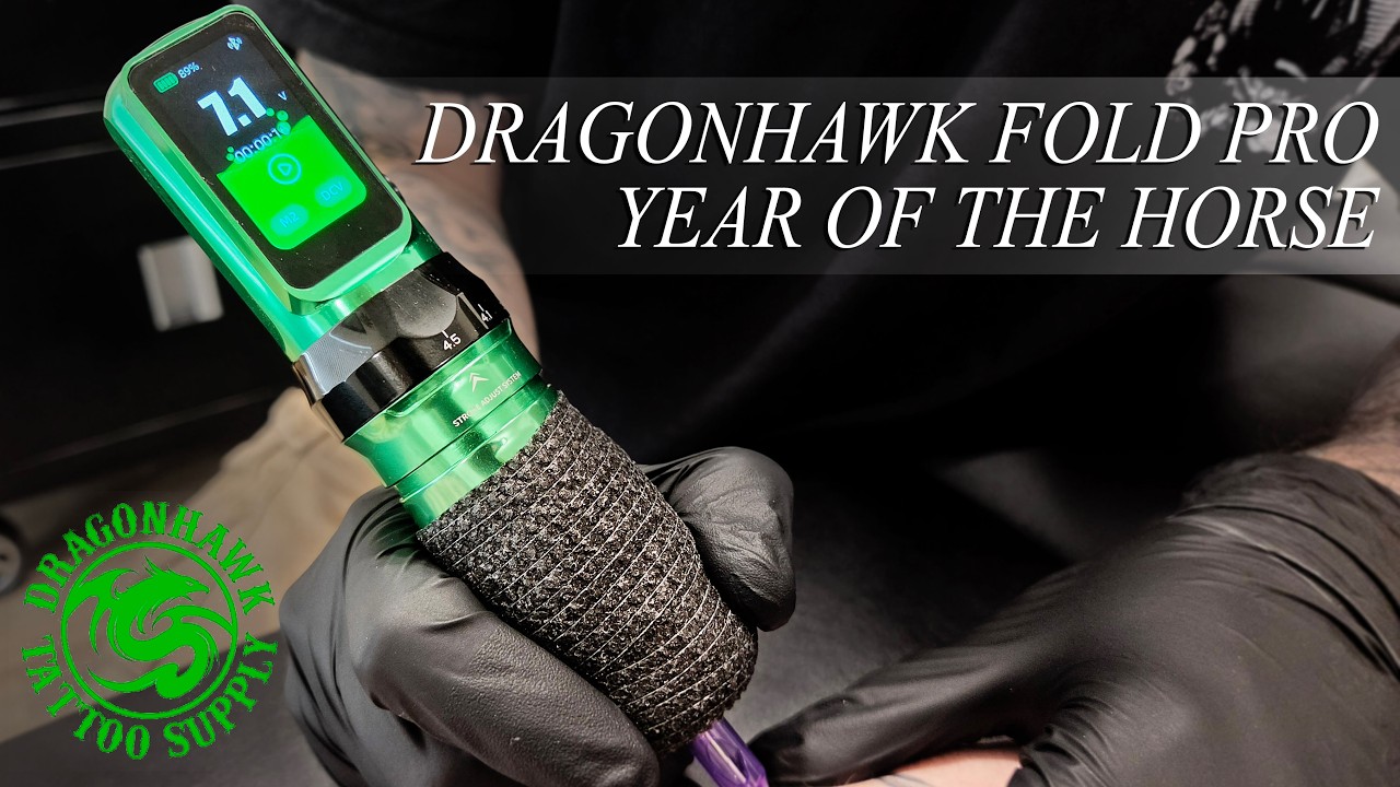 DRAGONHAWK Fold Pro Year Of The Horse | Tattoo Machine Review