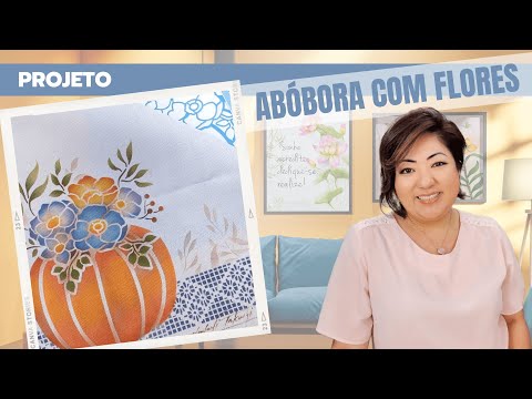 Pintura Fácil e Criativa: Abóboras com Toque Floral usando Stencil!