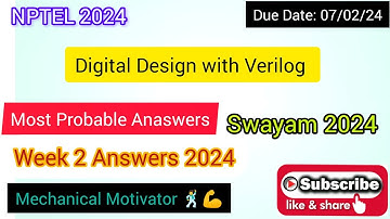 Digital Design with Verilog | Week 2 Quiz | Assignment 2 Solution | NPTEL | SWAYAM 2024