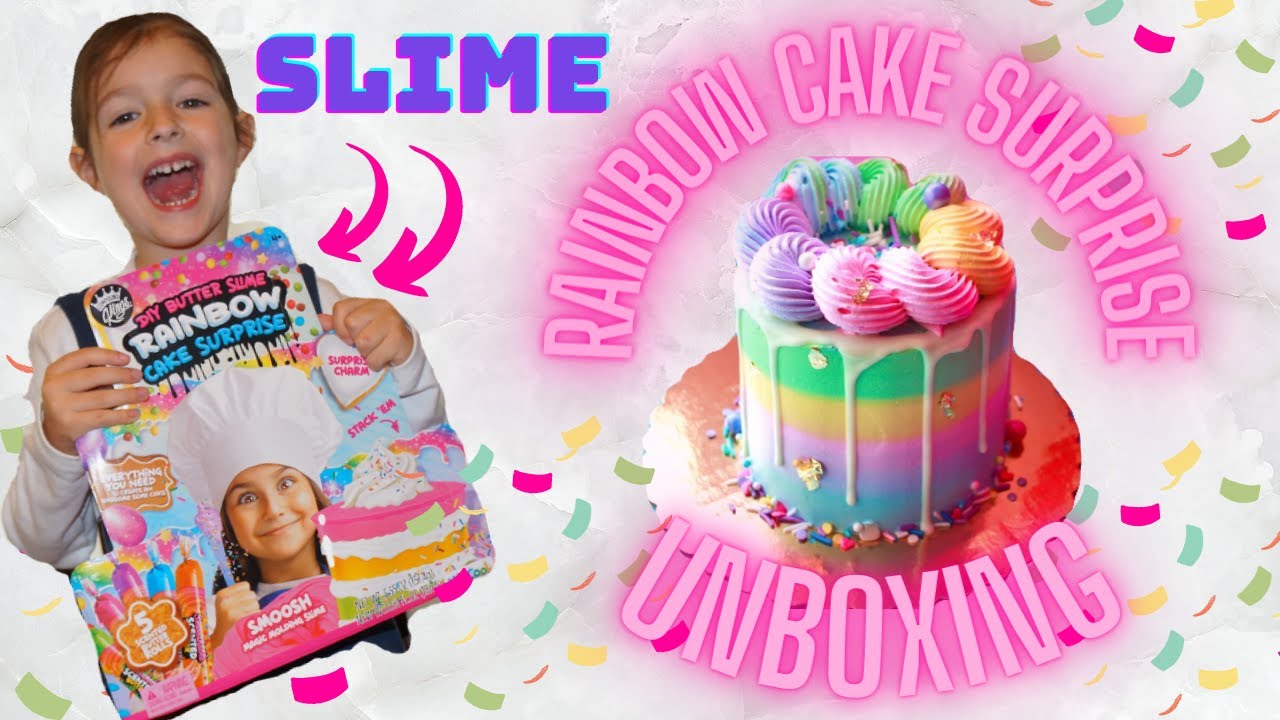!! BUTTER SLIME RAINBOW CAKE SURPRISE UNBOXING!!