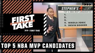 Stephen’s A-List: Top 5️⃣NBA MVP candidates | First Take