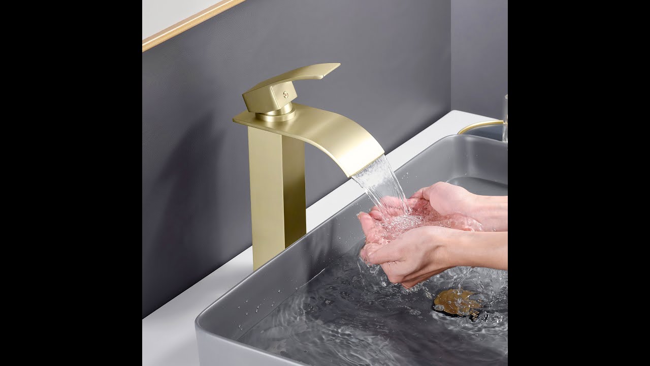 sumerain Bathroom Vessel Sink Faucet,Stainless Steel Tall Waterfall Basin Faucet One Handle One Hole