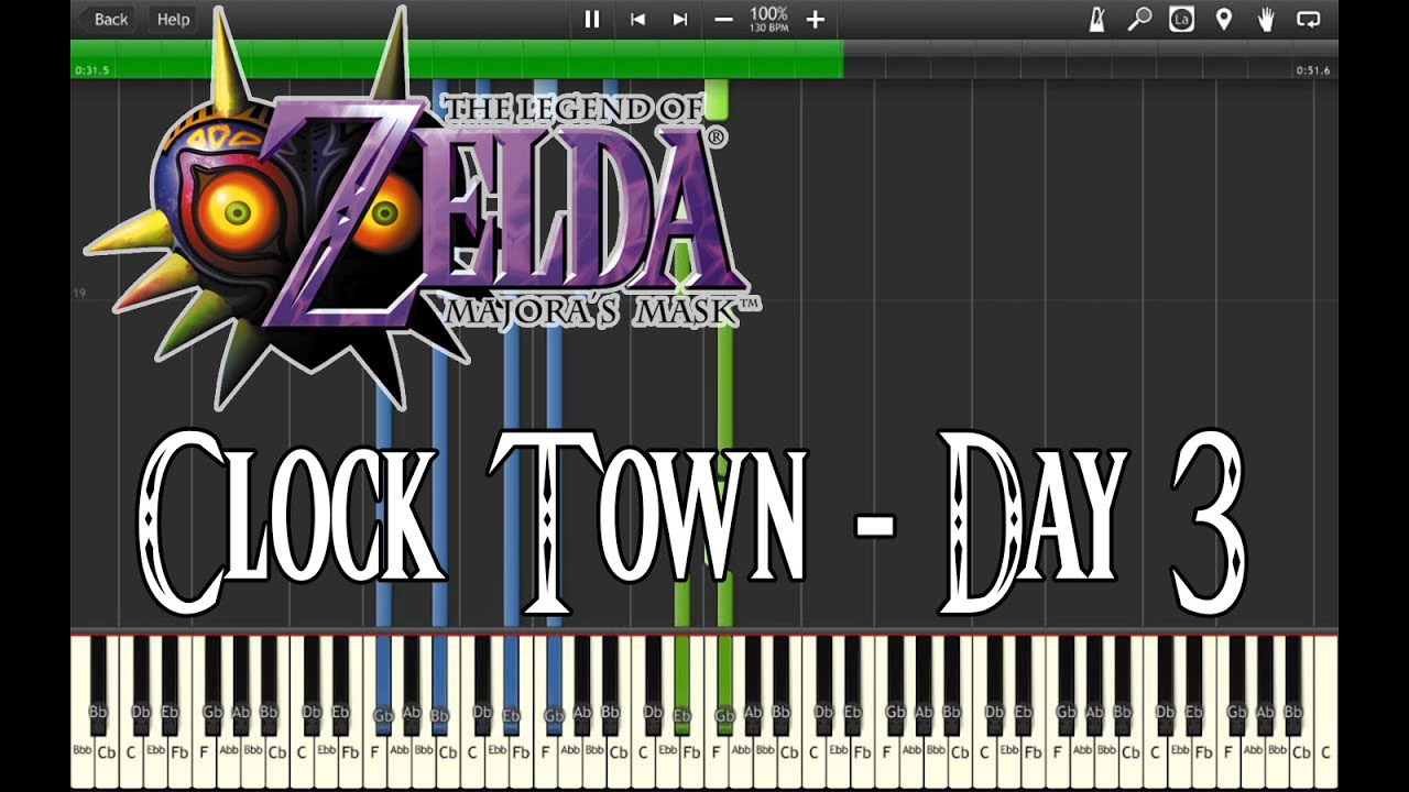 Zelda Majora's Mask - Clock Town Day 3 / Final Day (Synthesia) - YouTube