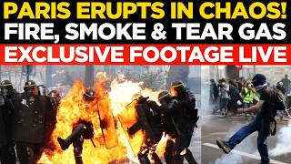 Paris Protest LIVE: Chaos, Fire, Smoke &amp; Police Tear Gas on the Streets | Exclusive Footage LIVE