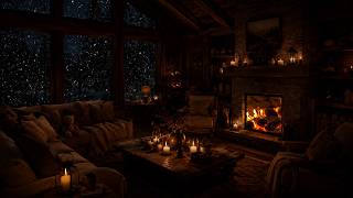 Warm Fireplace and Falling Snow | Relaxing Piano Music for Deep Sleep, Study and Focus screenshot 5