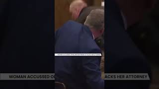 American murder accused Taylor Schabusiness attacked her defense attorney in court live on camera.