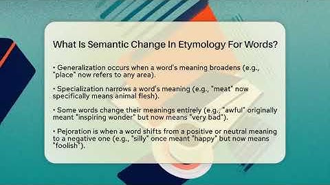 What Is Semantic Change In Etymology For Words? - The Daily Definition
