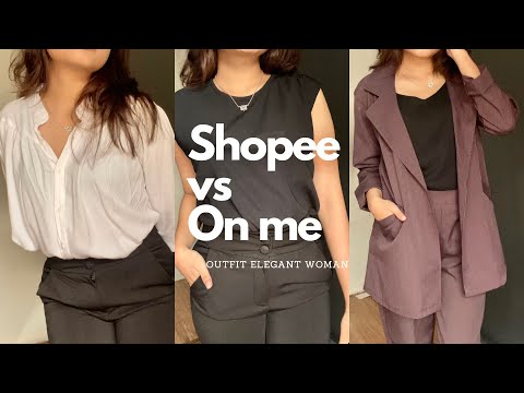 SHOPEE HAUL OFFICE LOOK | SHOPEE VS ON ME [INDONESIA] #shopeehaul #ootdfashion