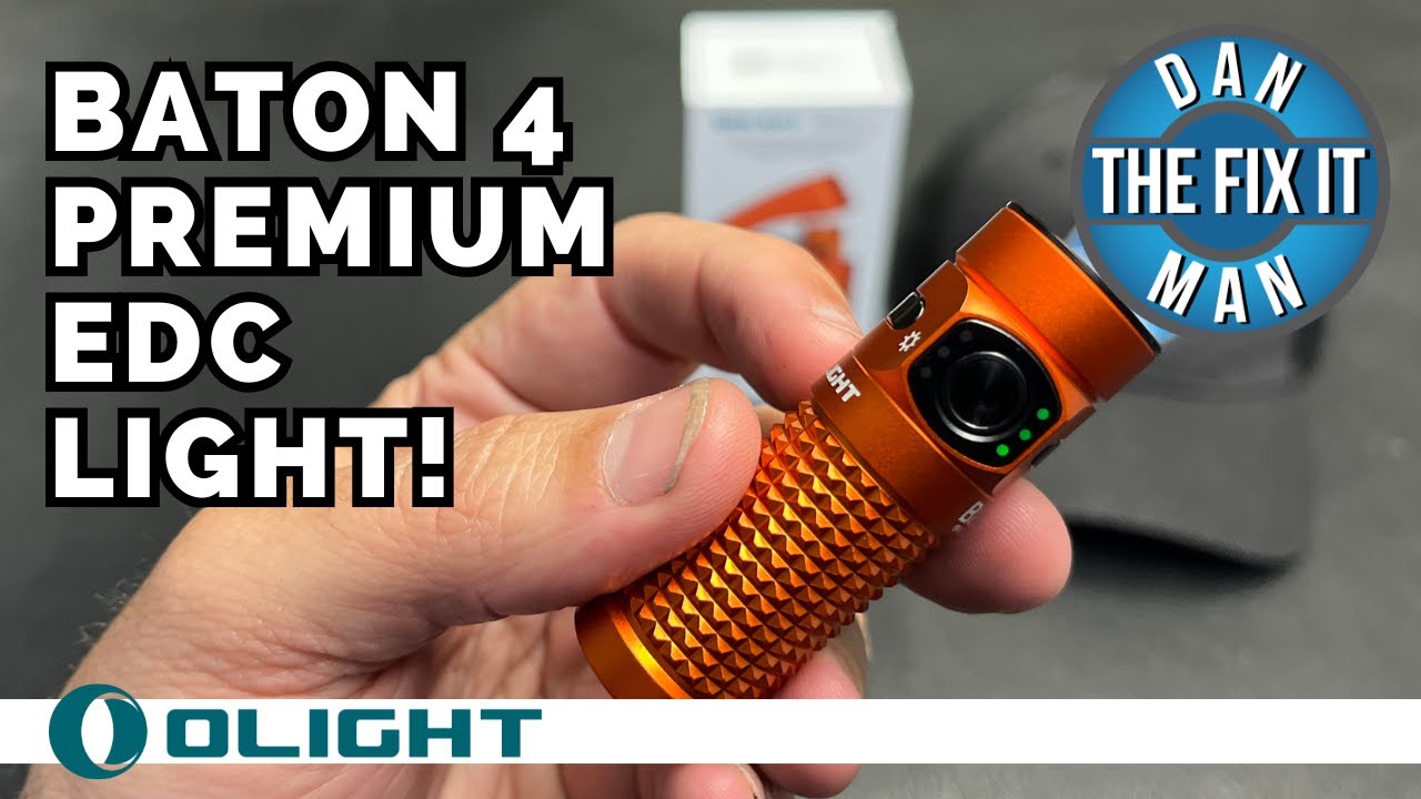 Olight Baton 4 Premium Edition Orange Compact EDC Flashlight