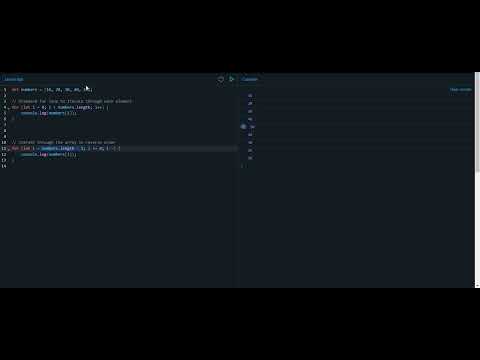 Reverse array in JavaScript using for loop