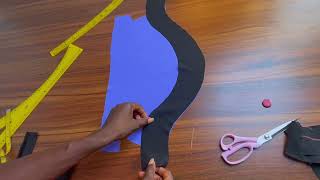 How to cut and sew double color sleeve step by step