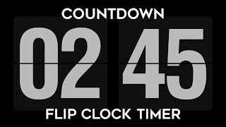 2 Minutes 45 Seconds Countdown Flip Clock Timer With Alarm [4k]