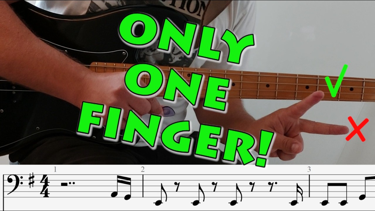 🎸 5 Must Know Bass Riffs on 1 String & 1 Finger – Super Easy for Beginners! with TABS