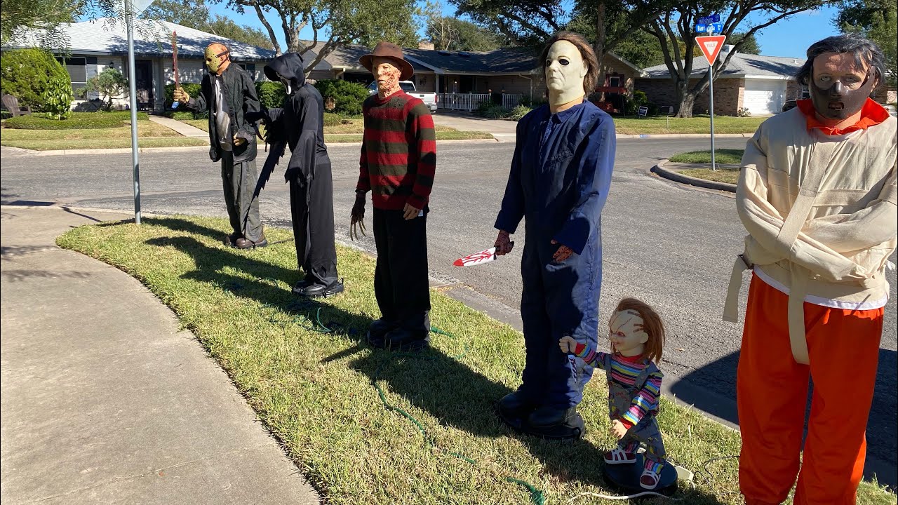 Halloween Yard Display 2020 Daytime walk through YouTube