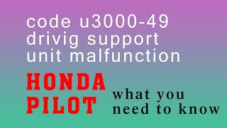 Athlete Statistics Hondo Pilot Code U3000-49 Support Unit Malfunction HOW TO FIX