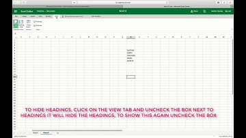 HOW TO HIDE OR SHOW ROW OR COLUMN HEADINGS IN  EXCEL