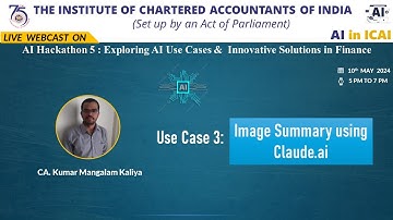 Hackathon 5: Series 1 - Use Case 3 | Image Summary using Claude.ai | CA. Kumarmangalam Kaliya