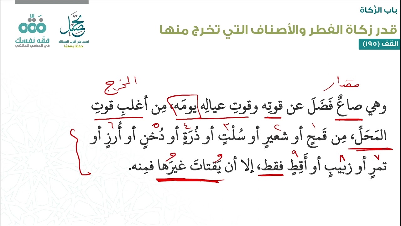 الدرس (129): فصل زكاة الفطر | باب الزكاة | أقرب المسالك لمذهب الإمام مالك