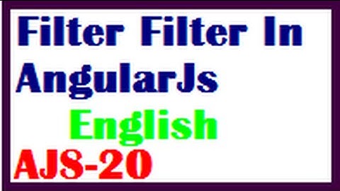 Filter Filter In AngularJs In English-vlr training