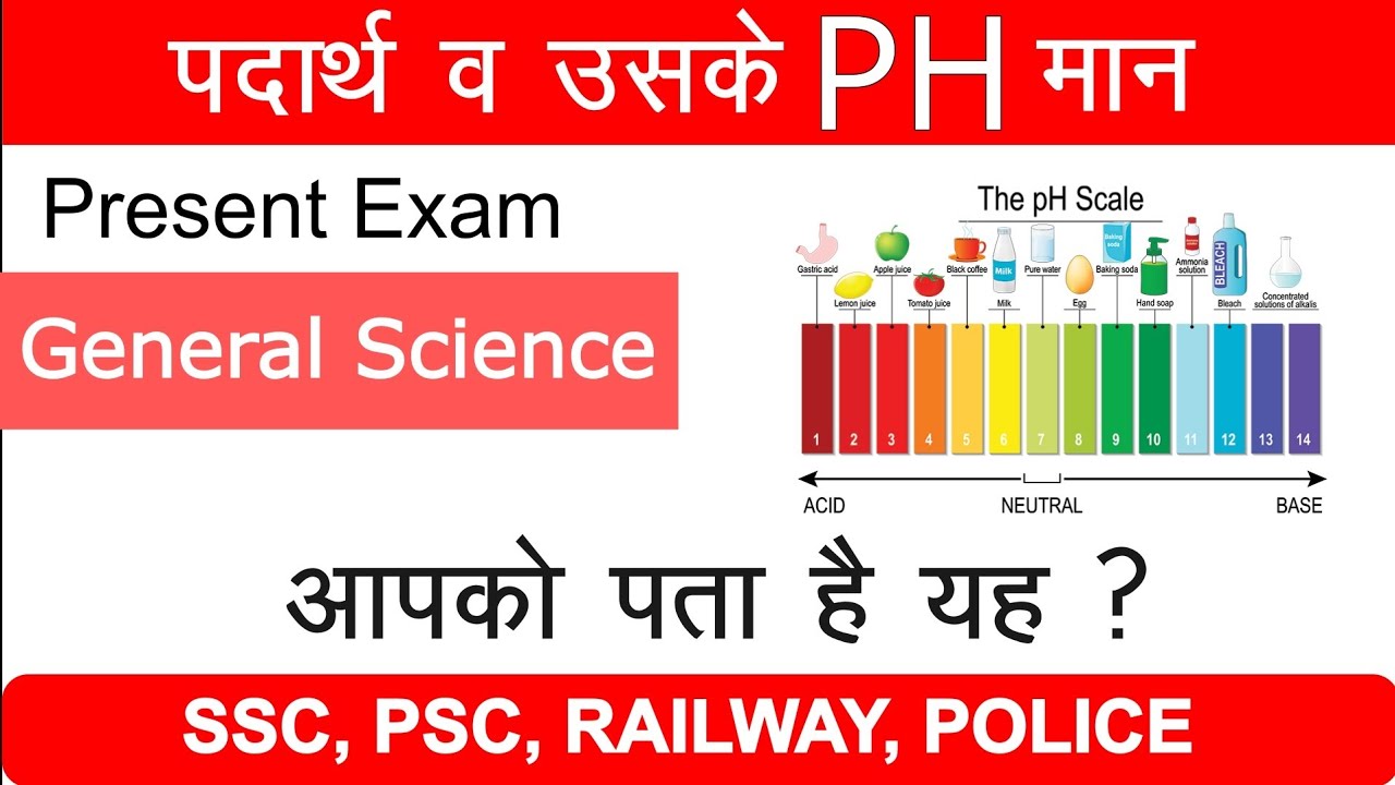 महत्वपूर्ण PH मान। most important PH Value related questions - YouTube