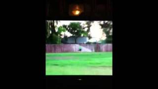 Outfielder crashing into fence
