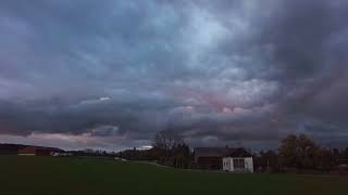 Dramatic Skies, November 19, 2022 - Illuminated drop stripes shortly before sunset.