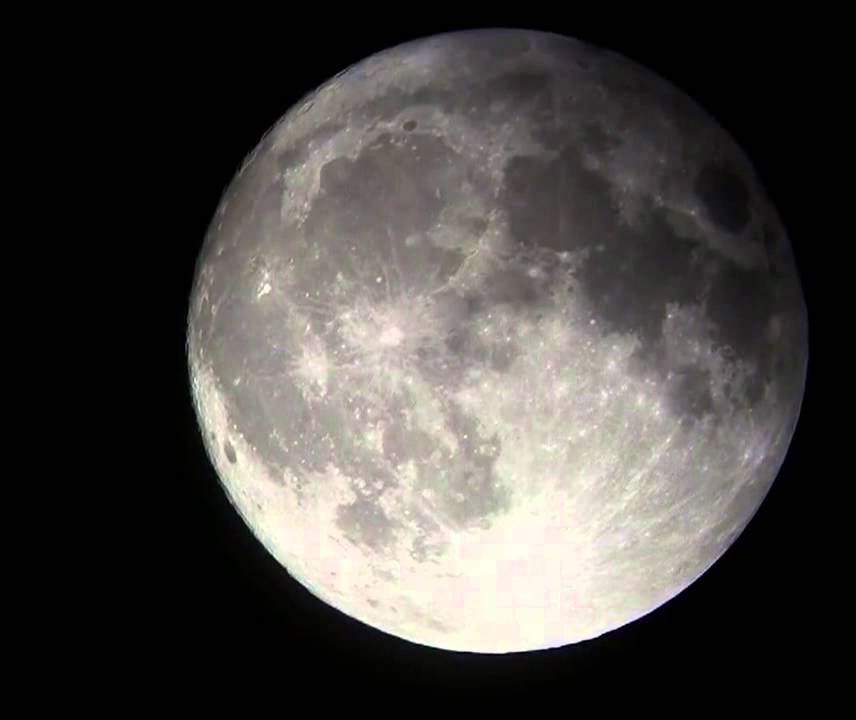 Last full moon of 2012 through telescope - watch in full HD and full screen for best effect