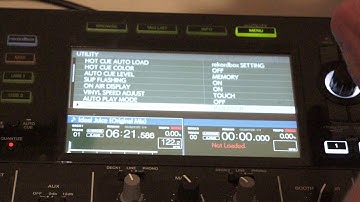 MENU UTILITY SCREEN ON THE XDJ-RX2 SETTING KILL ON THE EQ
