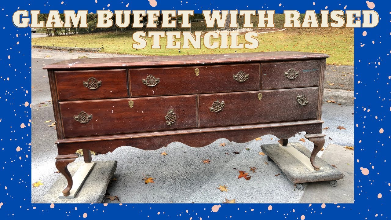 Glamming Up a Buffet with Raised Stencils// Glass Bead Gel Makeover for ...