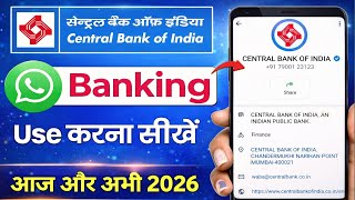 Central Bank of India WhatsApp Banking Kaise Use Kare 2026 | CBI WhatsApp Banking Number
