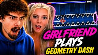 My Girlfriend Thinks Geometry Dash Is Easy... 😭 #shorts #geometrydash