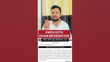VMOU KOTA EXAM INFORMATION!vmou kota exam kab hai! #vmou #vmouexamnews #vmoukota #vmoukotanewsexam