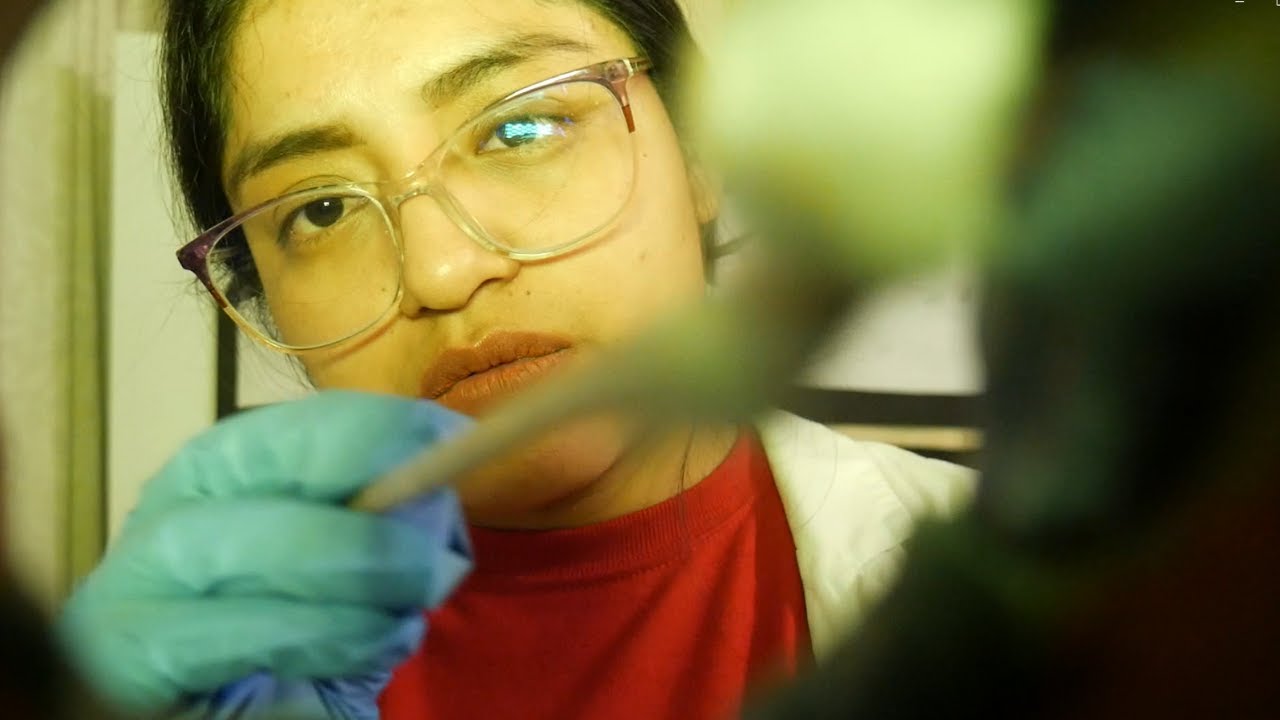 asmr, cleaning your ears, quick cranial nerve test, roleplay ( follow my instructions)