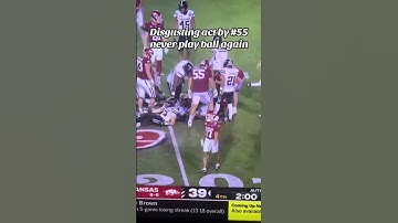 Thumbnail of Dude is a menace. #55 #collegefootball #arkansas #football #footballshorts #injury #collegegameday