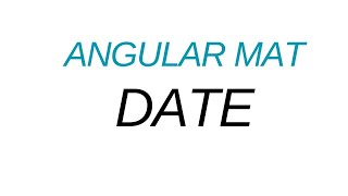 Angular Material Date