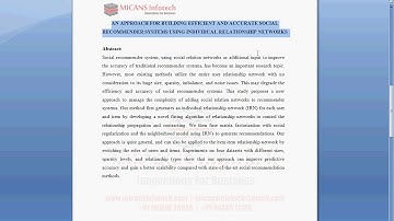 An Approach for Building Efficient and Accurate Social Recommender Systems using Individual Relation