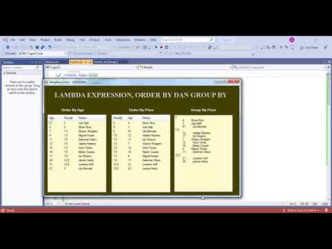 LAMBDA EXPRESSION, ORDER BY DAN GROUP BY (Visual Basic)