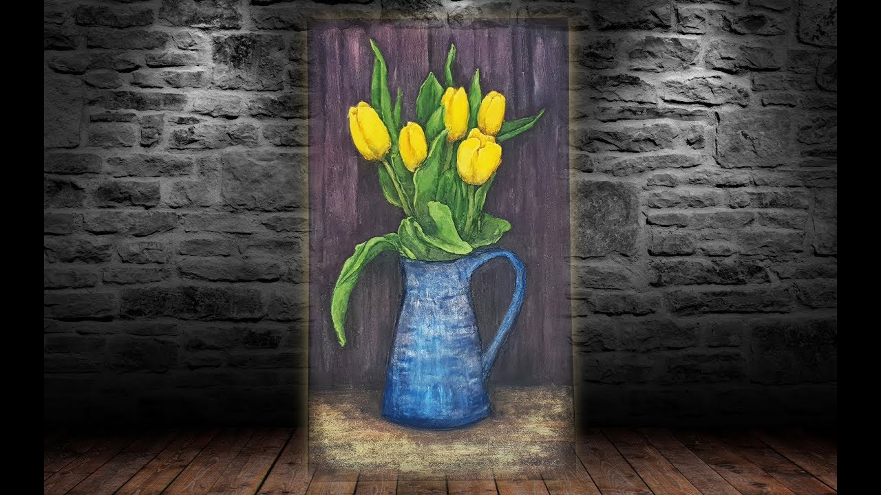 How to draw easy flowers painting/ Demonstration /Acrylic/Texture YouTube