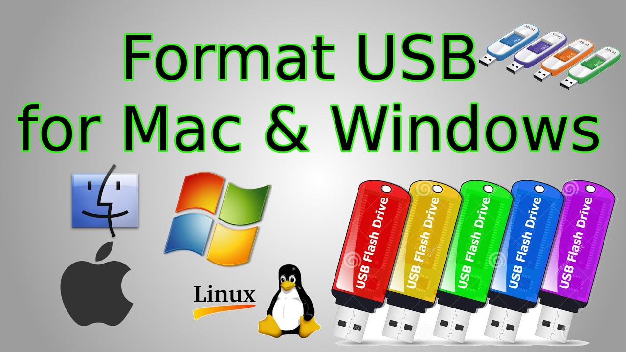 Og hold Indstilling Bugt How to Format USB Flash Drive for Mac, Windows PC & Linux Compatibility -  YouTube