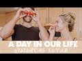 A DAY IN OUR LIFE.. QUARANTINE EDITION | in home workout, grocery haul, etc.