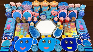 BLUE PEPPA PIG Slime ! Mixing Random Things into GLOSSY Slime ! Satisfying Slime Videos #325