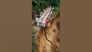 🍽️ Luxury dinner interrupted by sudden landslide ⚠️