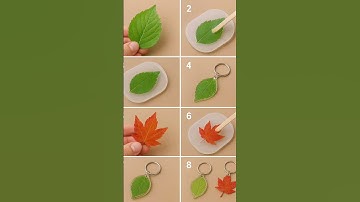 Diy resin leaf keyring💫💫#diy#resinart#keychain