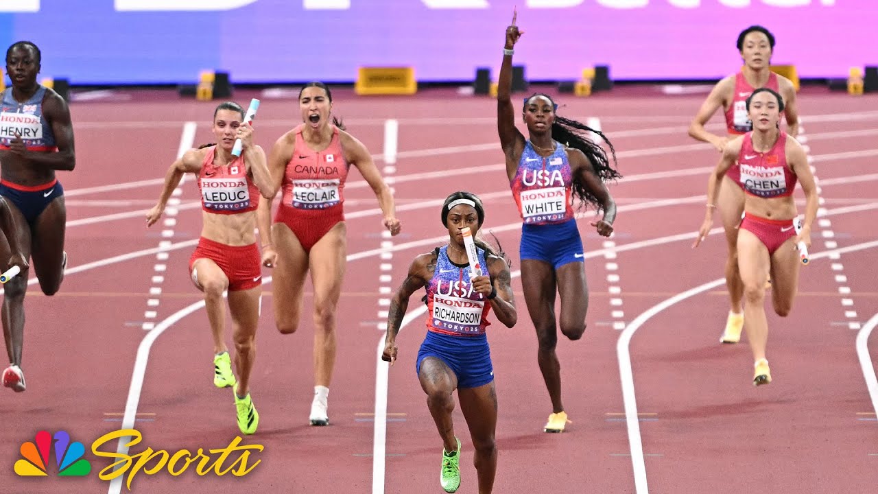 Sha'Carri SLAMS THE DOOR as Team USA clinches women's 4x100m finals berth in Tokyo | NBC S
