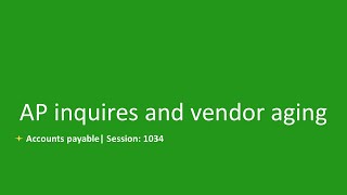 [Arabic] 1034 - AP inquires and vendor aging