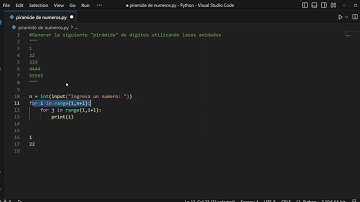 Imprimir una pirámide de números en Python